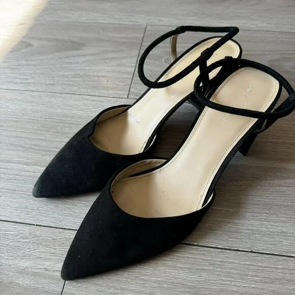 Marc Fisher Womens Size 10 Black Suede Pointed Toe Block Heel Velise Pumps - Picture 12 of 12